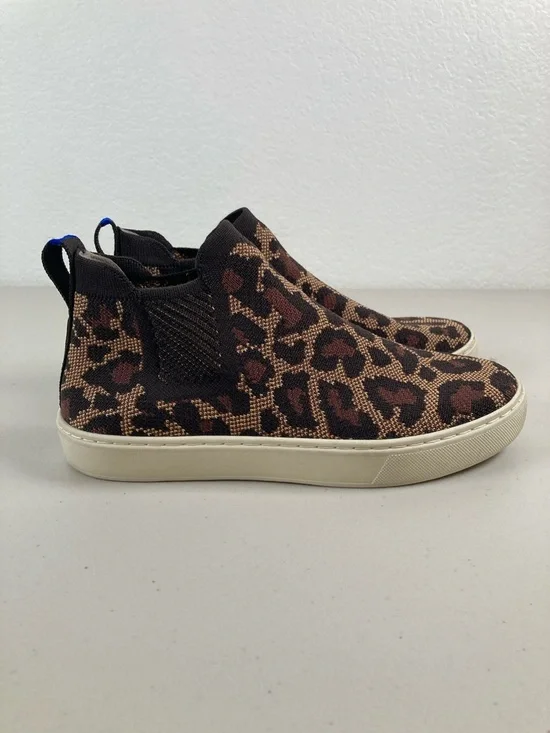 Rothy's Chelsea Wildcat Leopard Print Ankle Boots Sneaker Size 7 - Picture 5 of 12